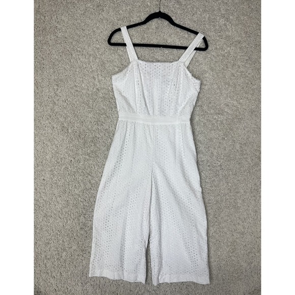 Banana Republic Pants - Banana Republic Jumpsuit Womens 4 Sleeveless Cropped Eyelet Lace Back Zip Dressy